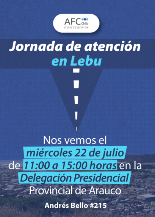 AFC Chile realizará jornada de atención presencial en Lebu este miércoles