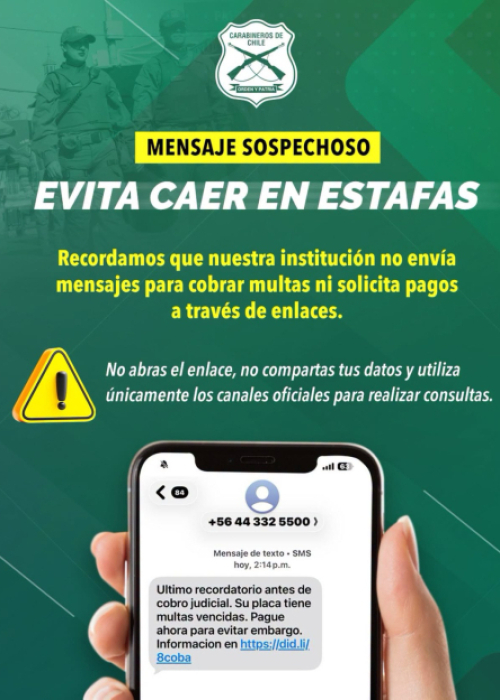 Carabineros llama a prevenir estafas digitales y reforzar el cuidado de los datos personales