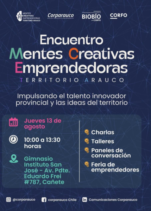 Invitan a emprendedores de la Provincia de Arauco a participar en encuentro de innovación en Cañete