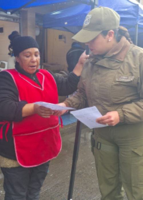 Carabineros refuerza medidas de prevención ante sistema frontal en Curanilahue